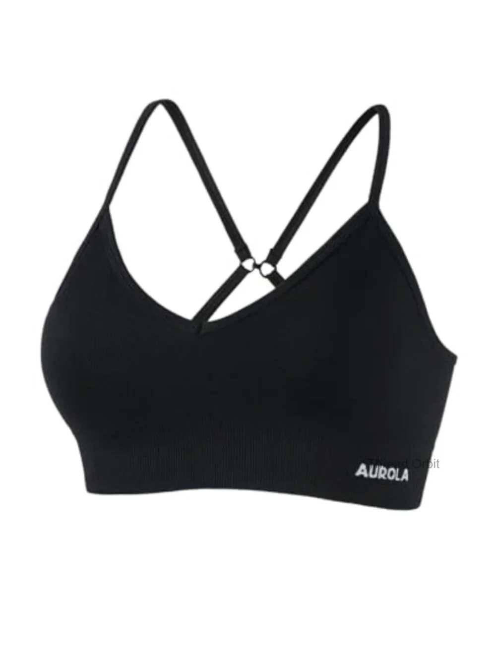 Seamless Strappy Sports Bra V-Neck Adjustable Workout Yoga Top